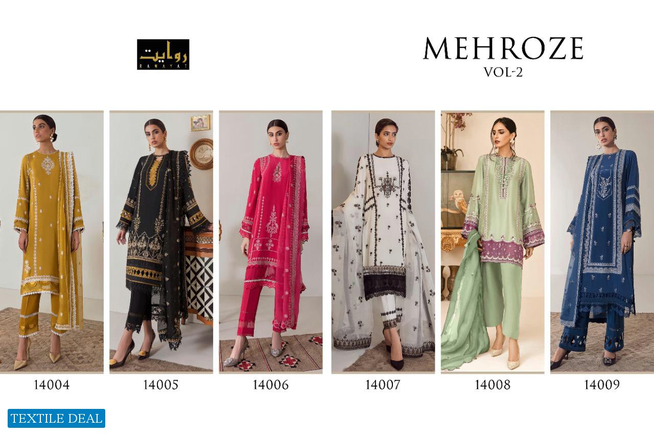 Rawayat Mehroze Vol-2 Wholesale Embroidered Pakistani Concept Dress
