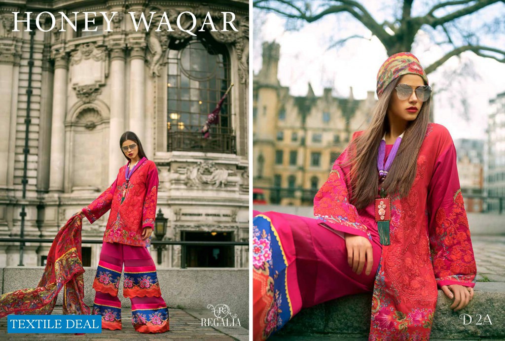Regalia Honey Waqar Conquerir le monde ss 19 Wholesale Luxury Festival Lawn Collection
