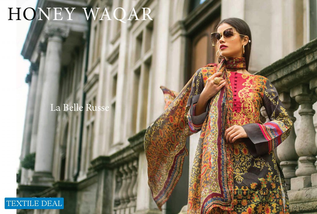 Regalia Honey Waqar Conquerir le monde ss 19 Wholesale Luxury Festival Lawn Collection