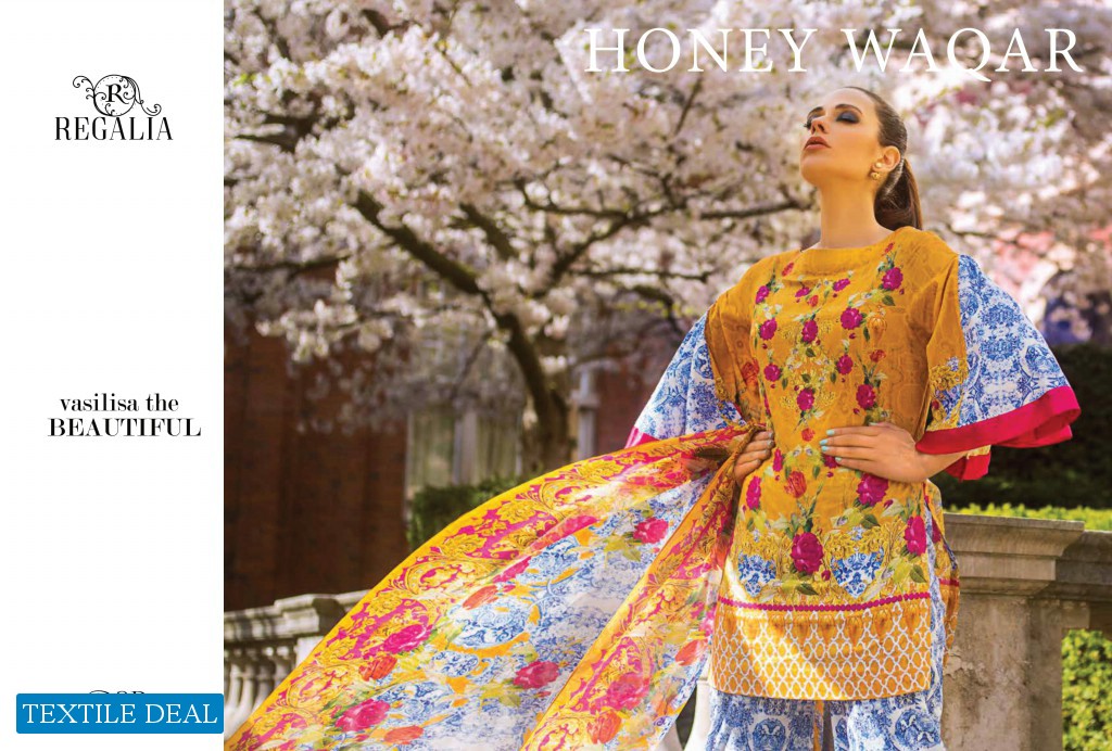 Regalia Honey Waqar Conquerir le monde ss 19 Wholesale Luxury Festival Lawn Collection