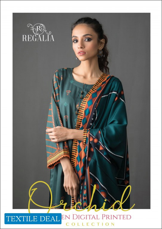 Regalia Orchid Digital Linen Collection Wholesale Pakistani Catalog