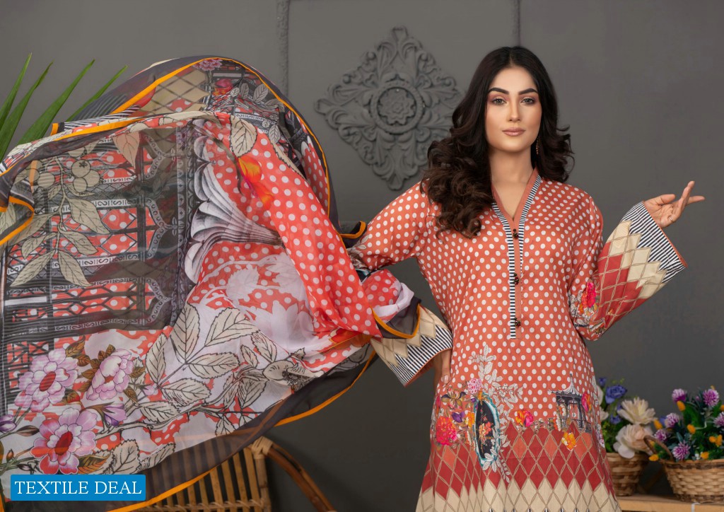 Regalia Orchid Printed Lawn With Silk Dupatta Wholesale Pakistani Suits Dealer