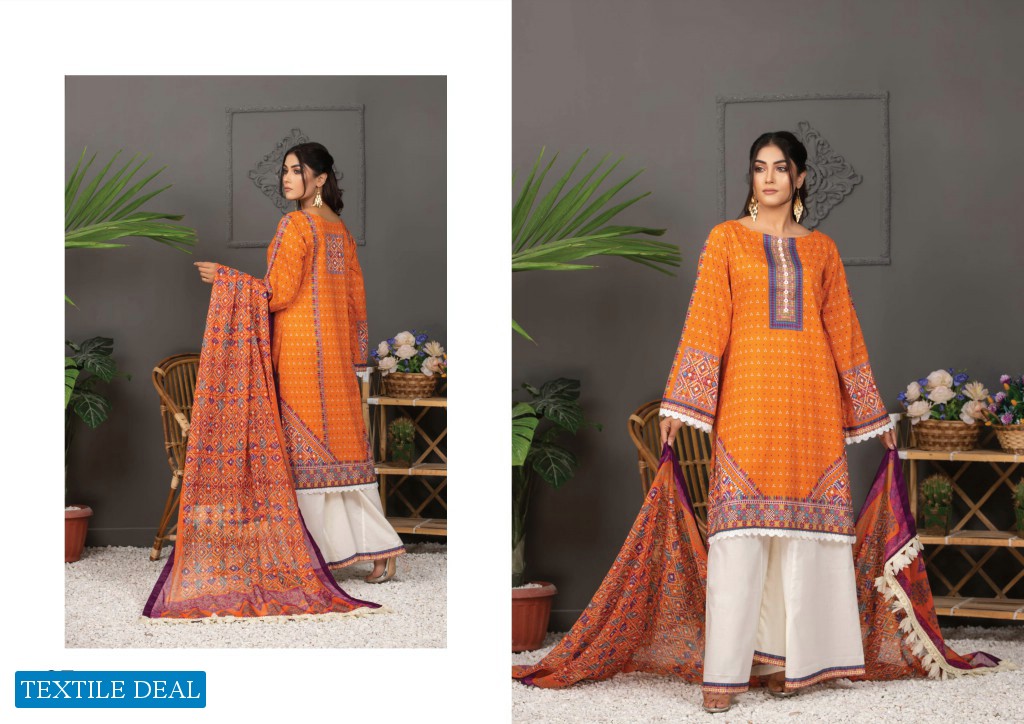 Regalia Orchid Printed Lawn With Silk Dupatta Wholesale Pakistani Suits Dealer