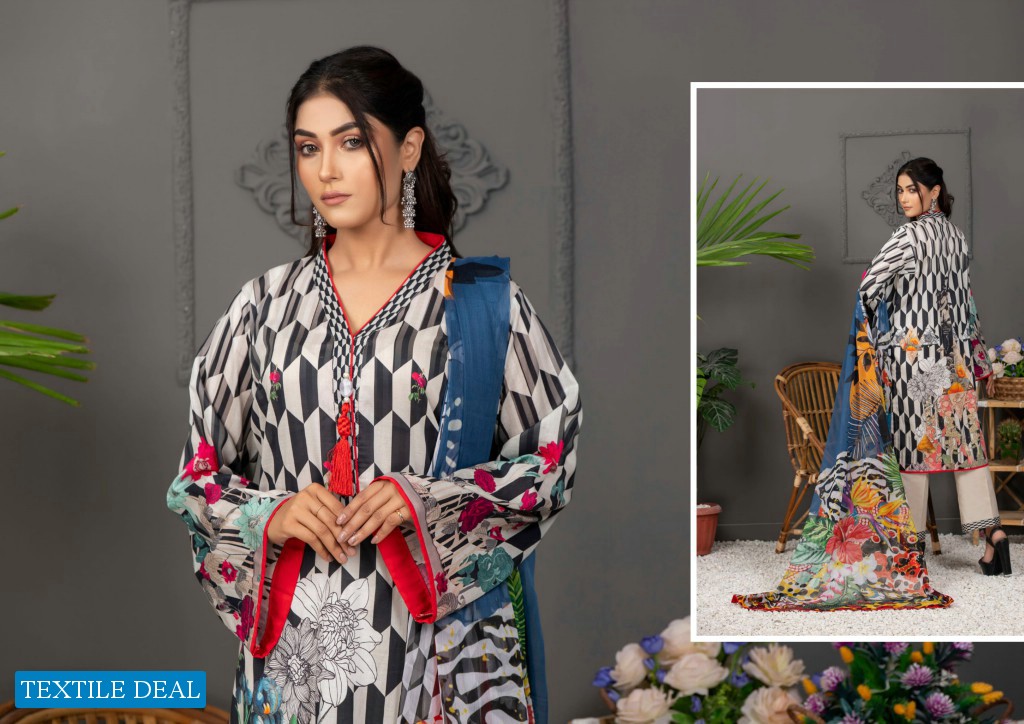 Regalia Orchid Printed Lawn With Silk Dupatta Wholesale Pakistani Suits Dealer