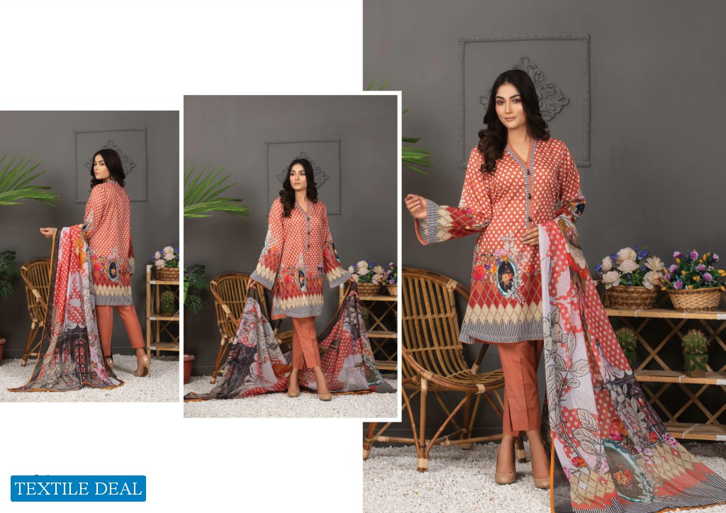 Regalia Orchid Printed Lawn With Silk Dupatta Wholesale Pakistani Suits Dealer