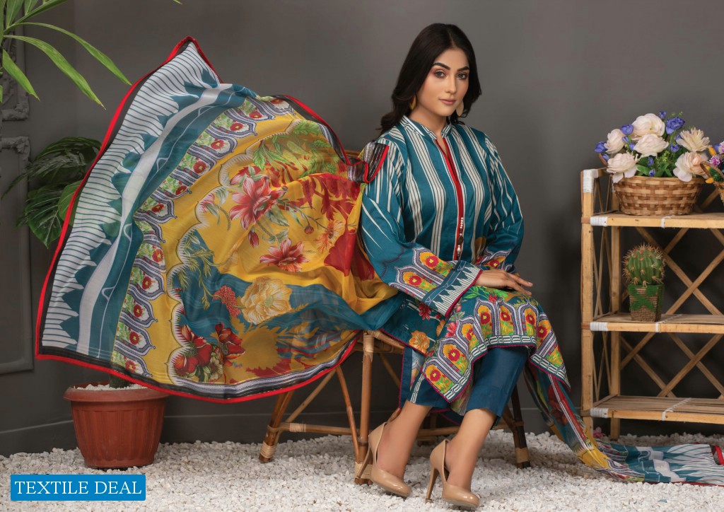 Regalia Orchid Printed Lawn With Silk Dupatta Wholesale Pakistani Suits Dealer