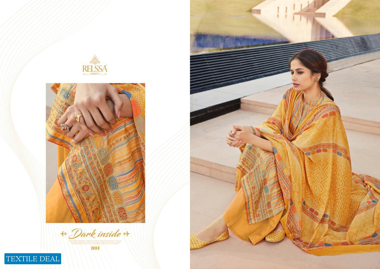 Relssa Sanju Wholesale Cotton Satin hand Work Salwar Kameez