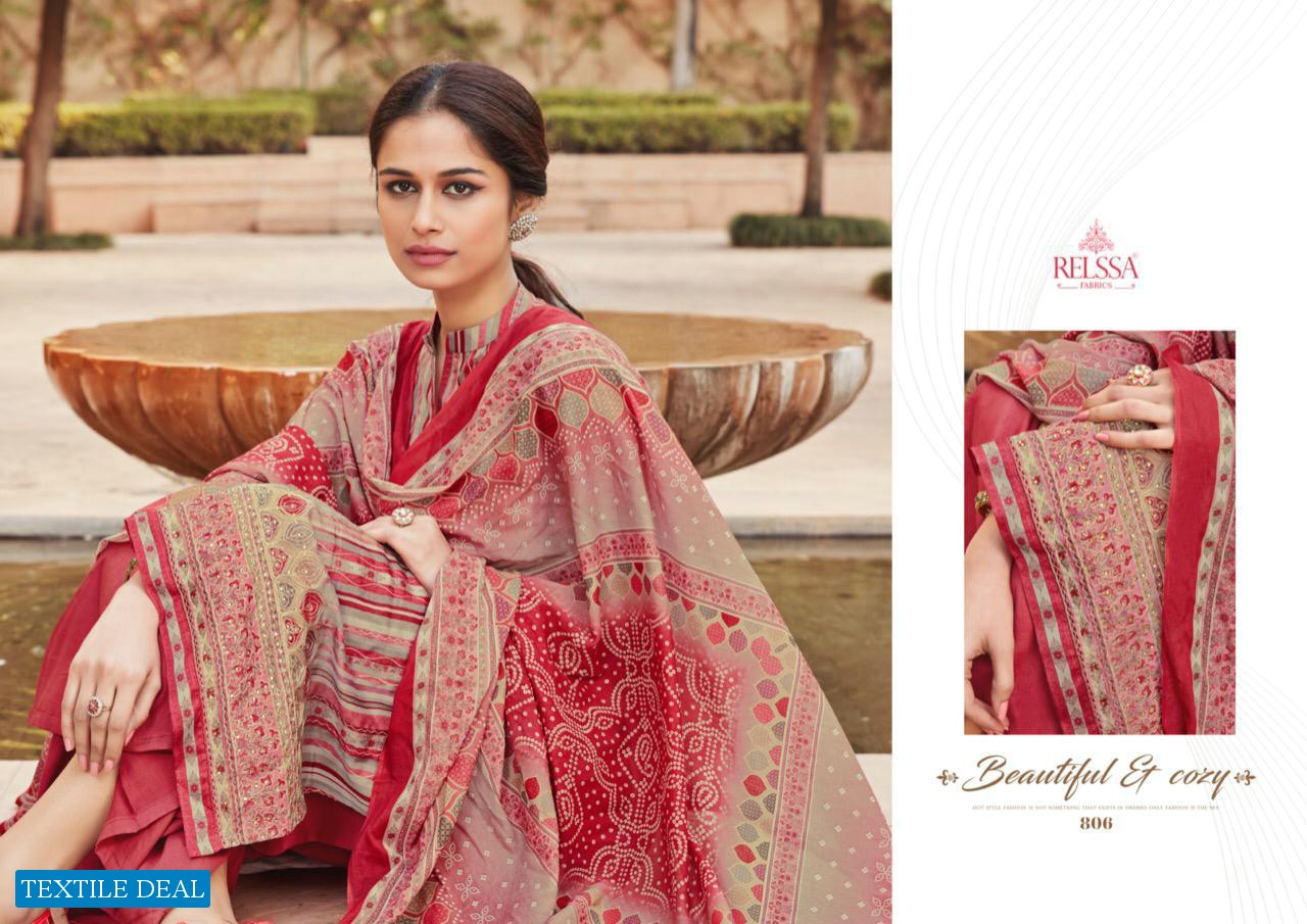 Relssa Sanju Wholesale Cotton Satin hand Work Salwar Kameez