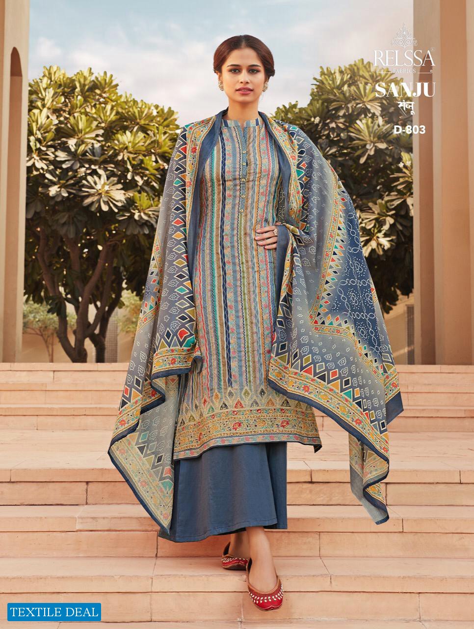 Relssa Sanju Wholesale Cotton Satin hand Work Salwar Kameez