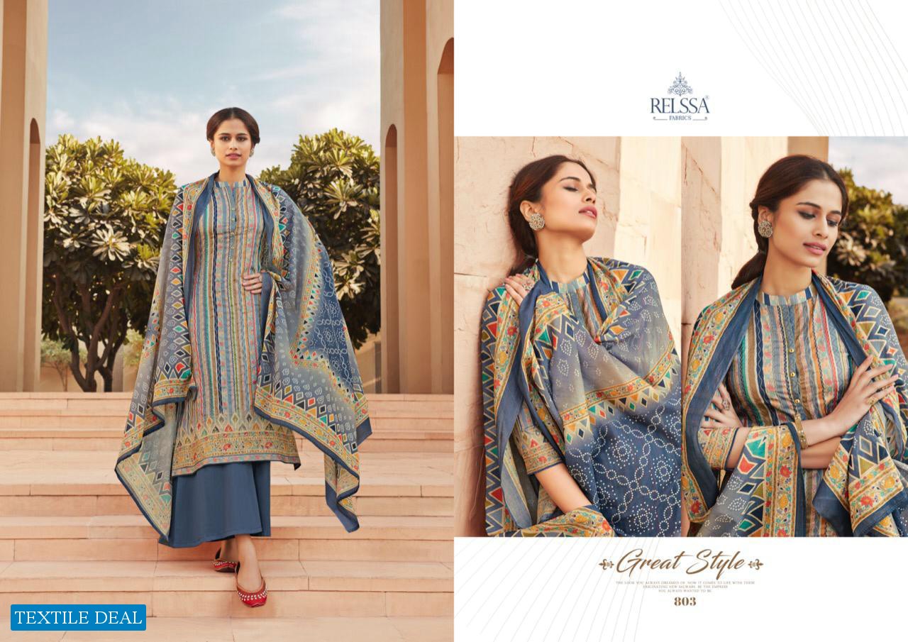 Relssa Sanju Wholesale Cotton Satin hand Work Salwar Kameez