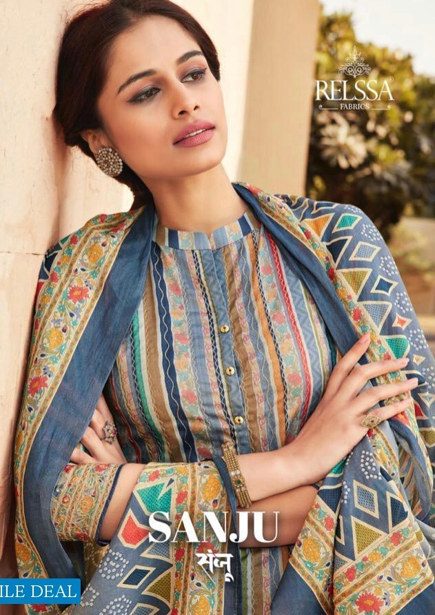 Relssa Sanju Wholesale Cotton Satin hand Work Salwar Kameez