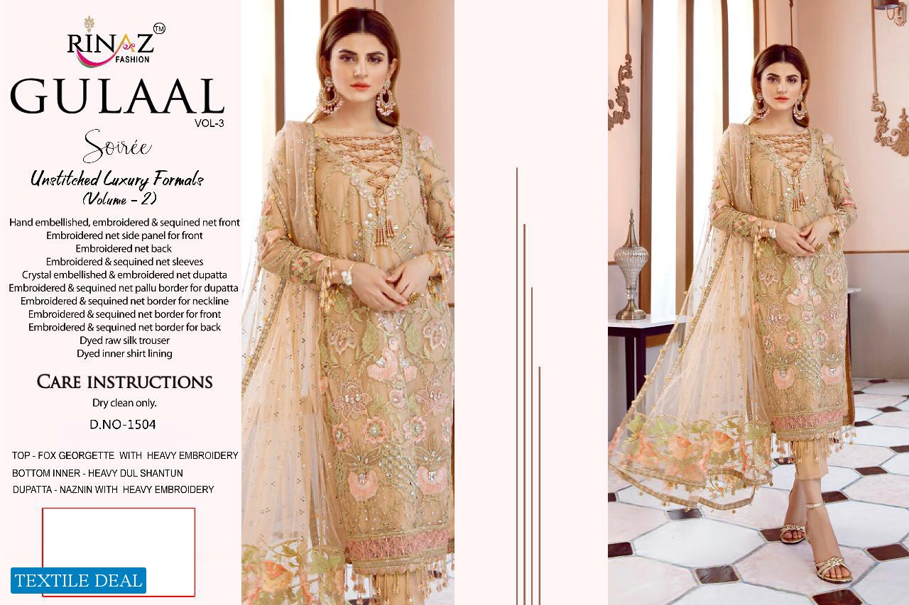 Rinaz Gulal Vol-3 Wholesale Embroidered Salwar Suits