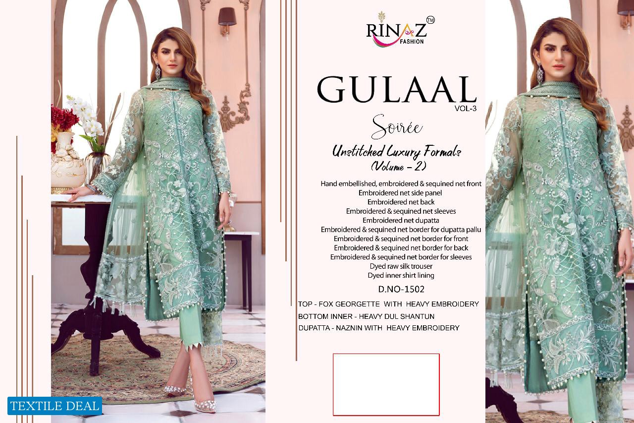 Rinaz Gulal Vol-3 Wholesale Embroidered Salwar Suits