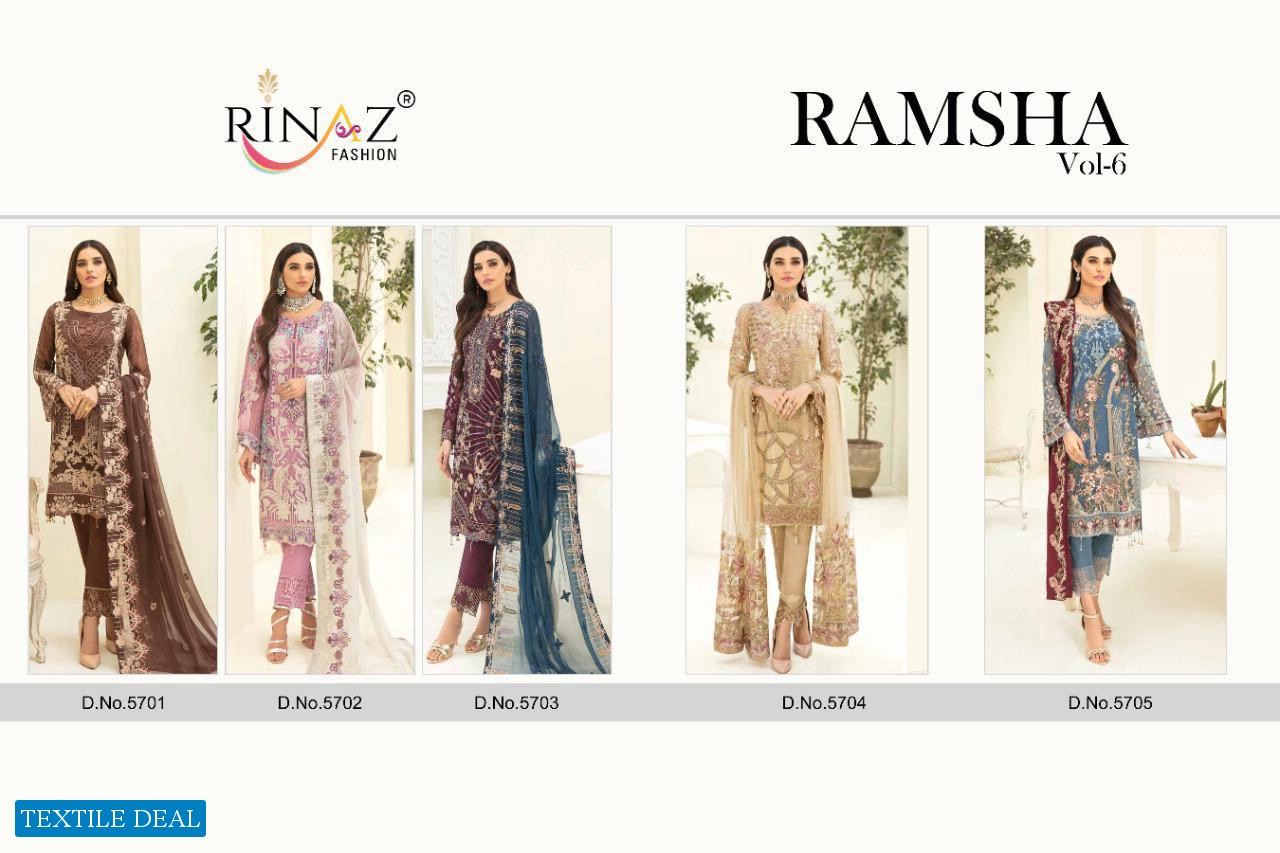 Rinaz ramsha Vol-6 Wholesale Pakistani Concept Dress