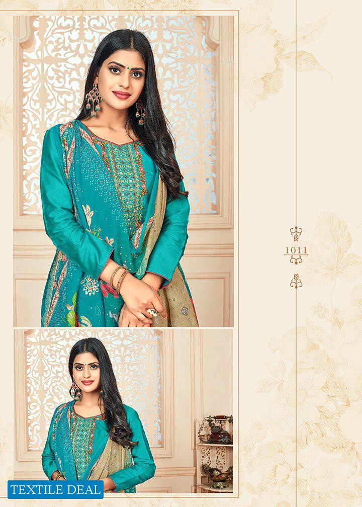 Rishiraj Mehar Vol-3 Wholesale Pure Jamsilk Fabrics Salwar Kameez