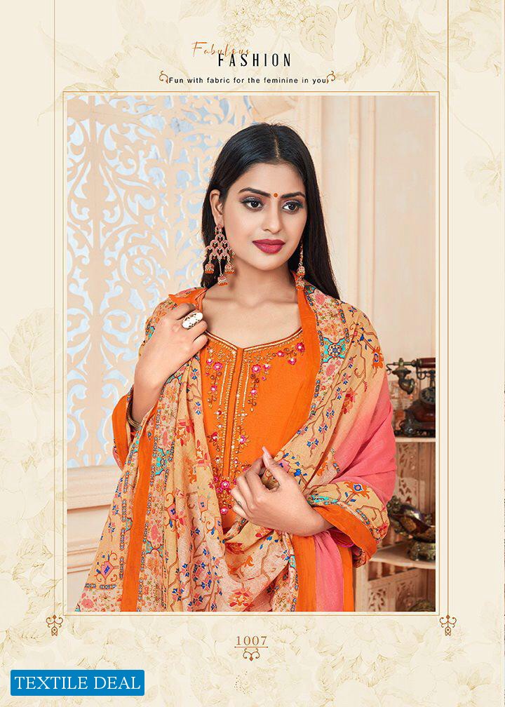Rishiraj Mehar Vol-3 Wholesale Pure Jamsilk Fabrics Salwar Kameez
