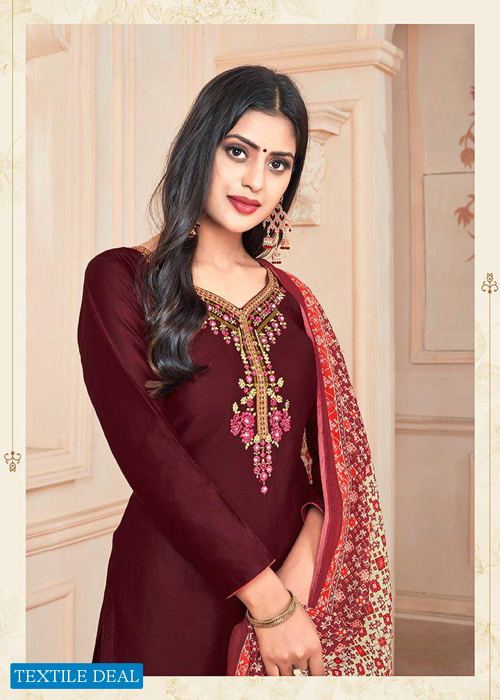 Rishiraj Mehar Vol-3 Wholesale Pure Jamsilk Fabrics Salwar Kameez