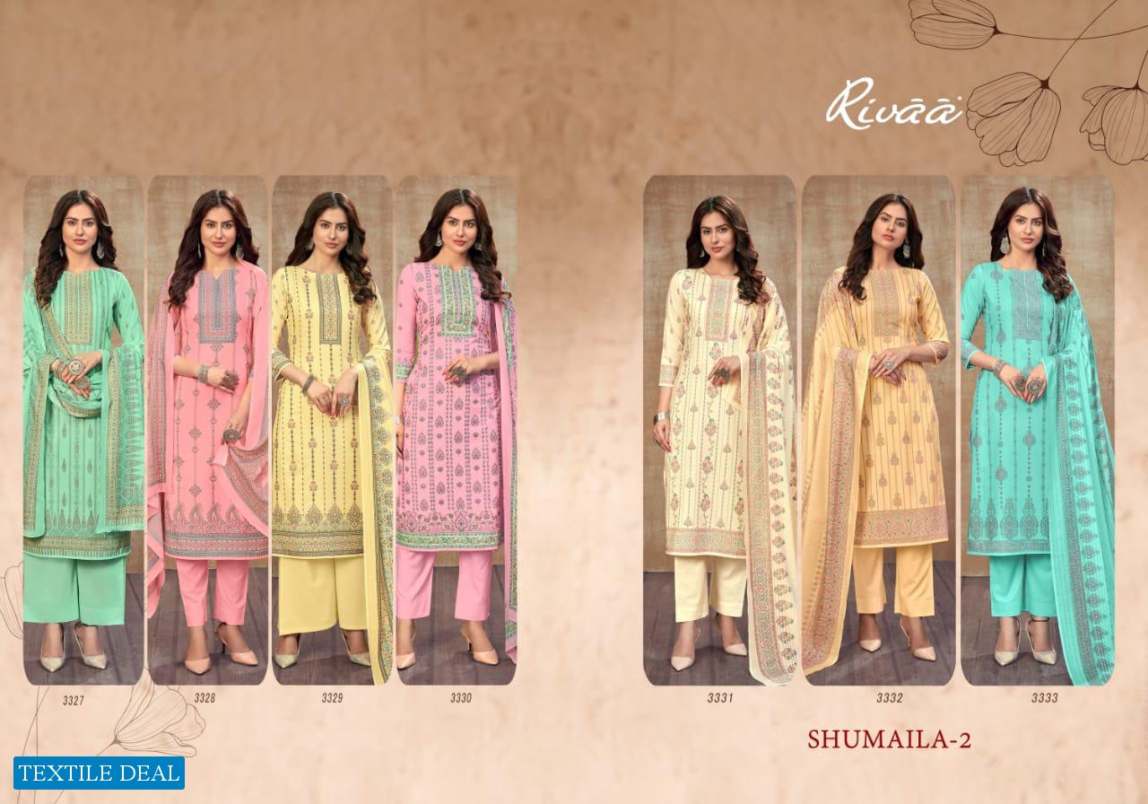 Rivaa Shumaila Vol-2 Wholesale Cotton Digital Dress