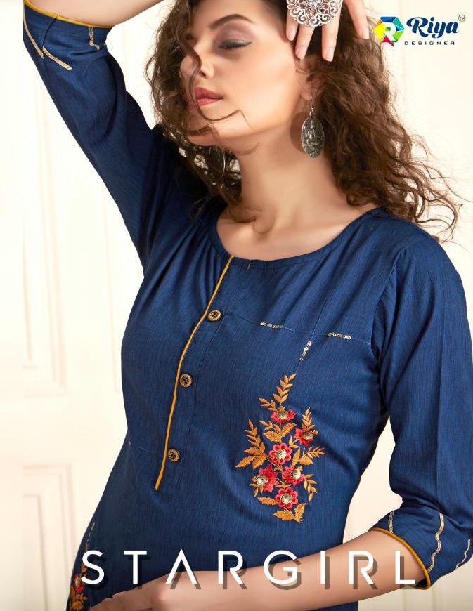 Riya Star Girl Wholesale Long Work Kurtis