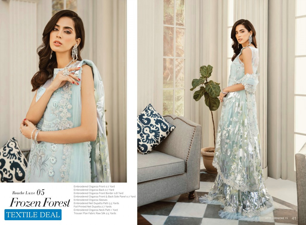 Rouche Luxe Embroidered Chiffon Collection 2020 branded Pakistani Suits