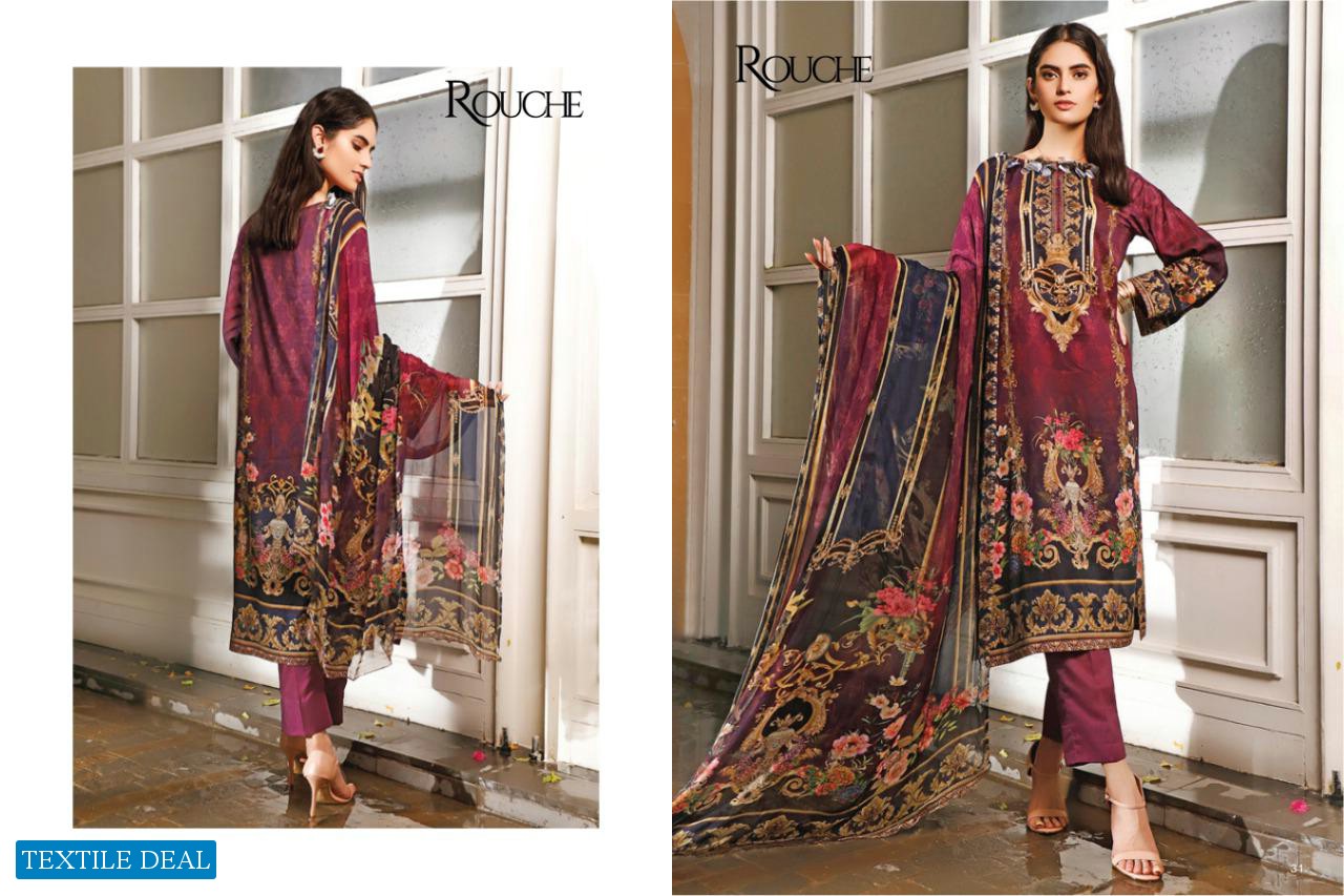 Rouche Malhar Wholesale Pure Jaam Cotton Pakistani Dress