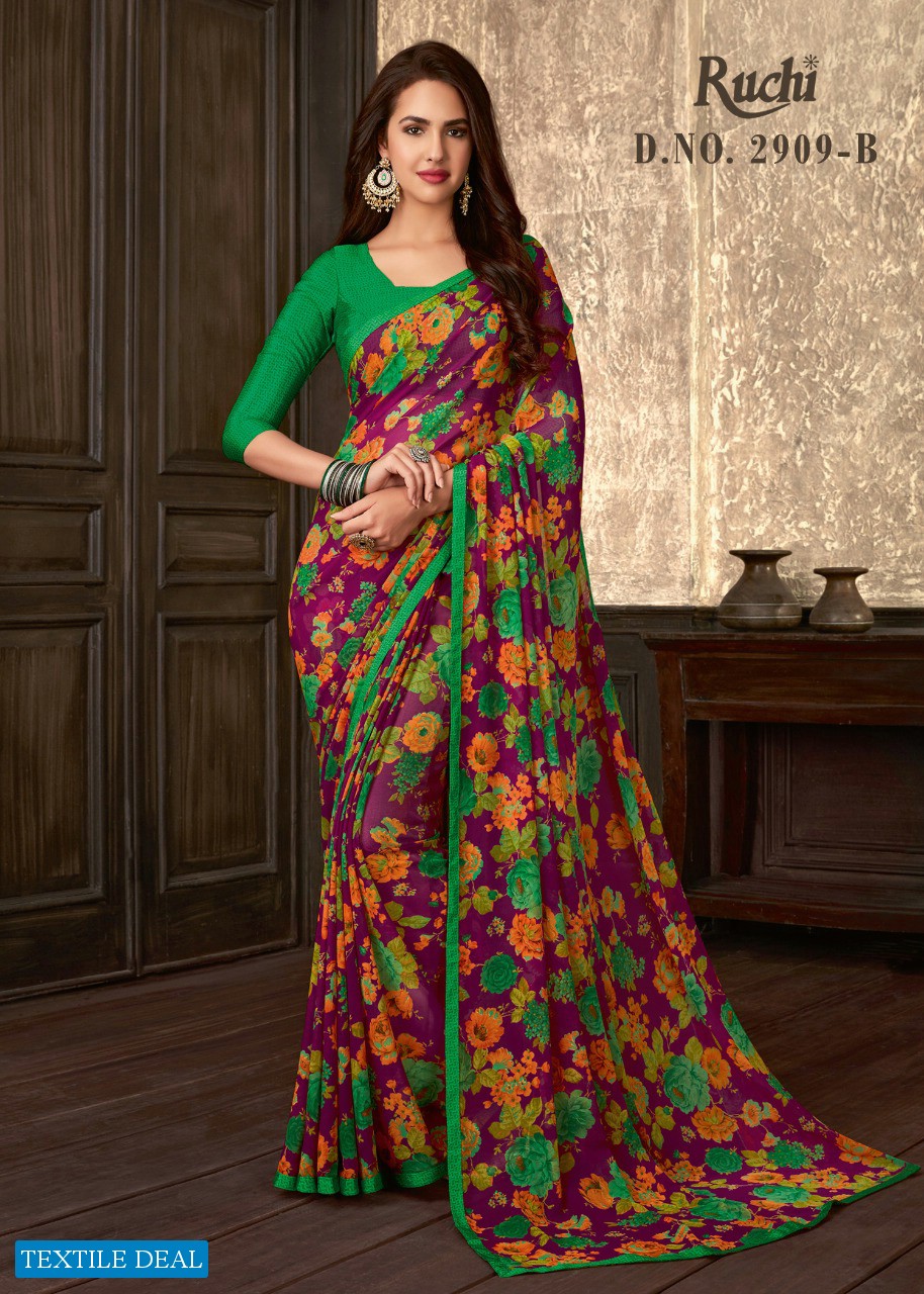 Ruchi Jasmine Georgette Casual Ethnic Saree Blouse