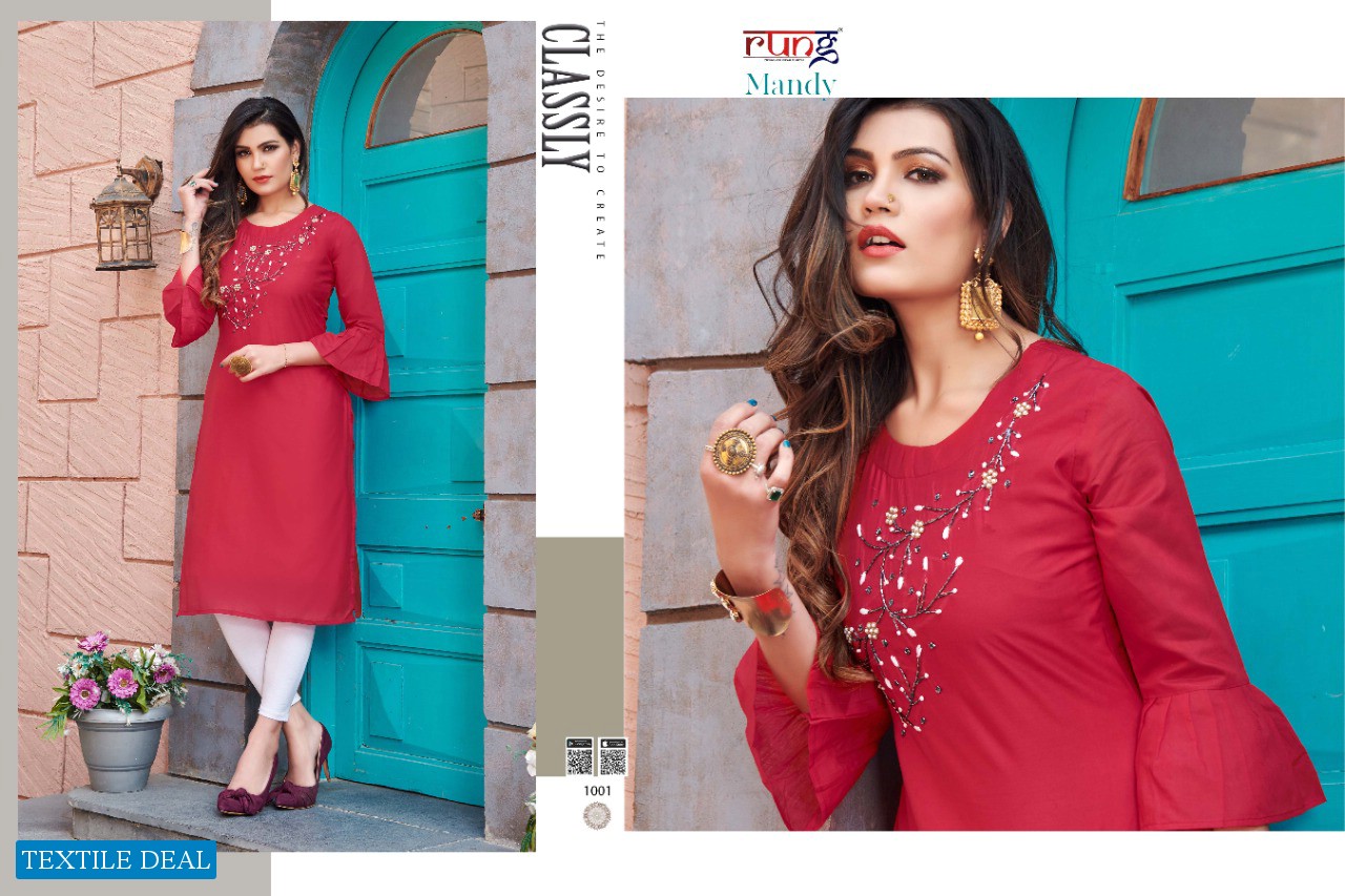 Rung Mandy Wholesale Hand Work Kurtis Catalog