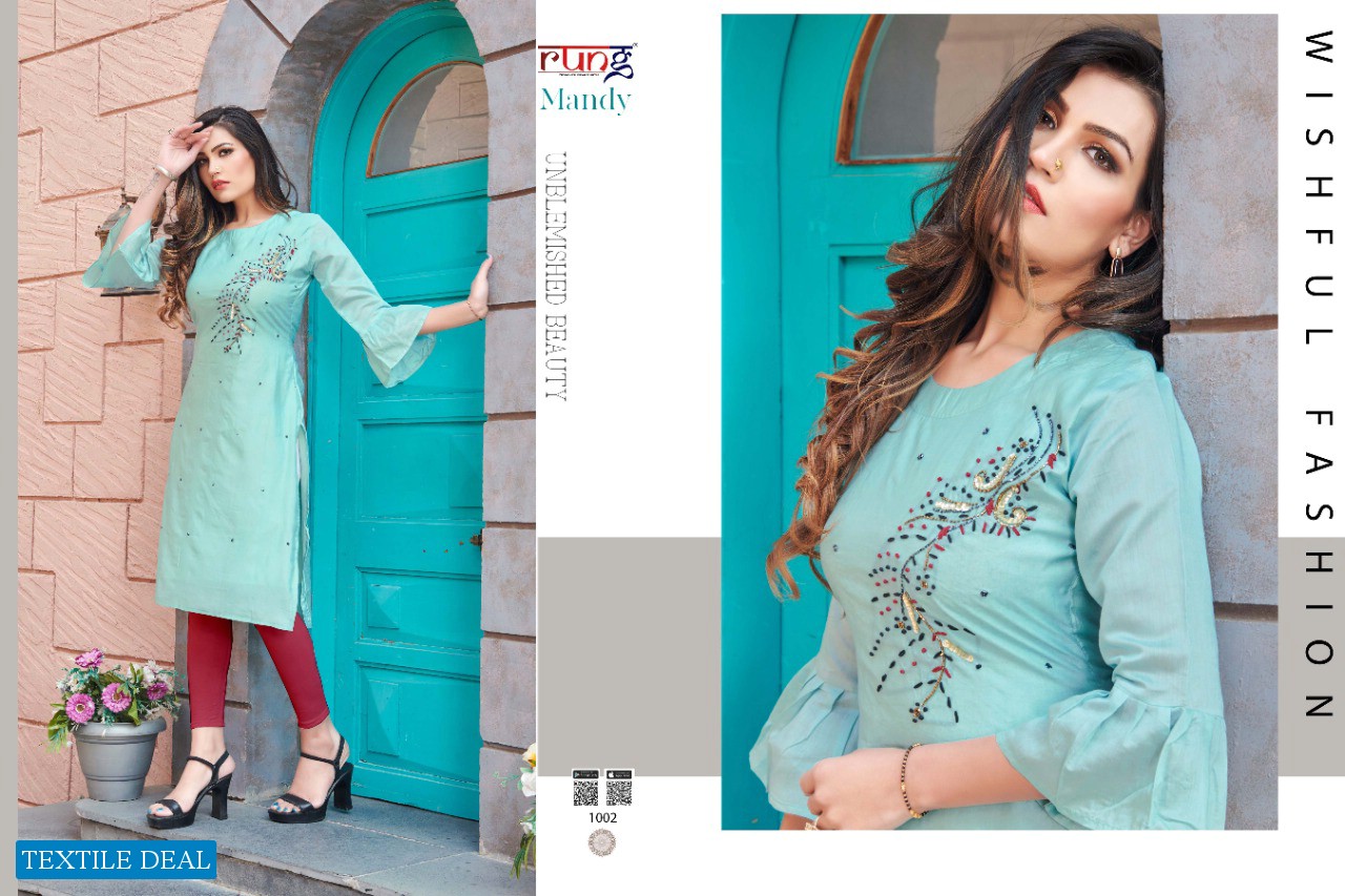 Rung Mandy Wholesale Hand Work Kurtis Catalog