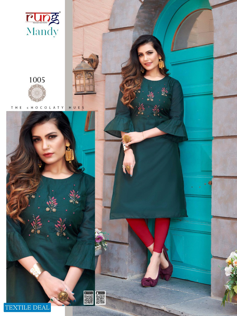 Rung Mandy Wholesale Hand Work Kurtis Catalog