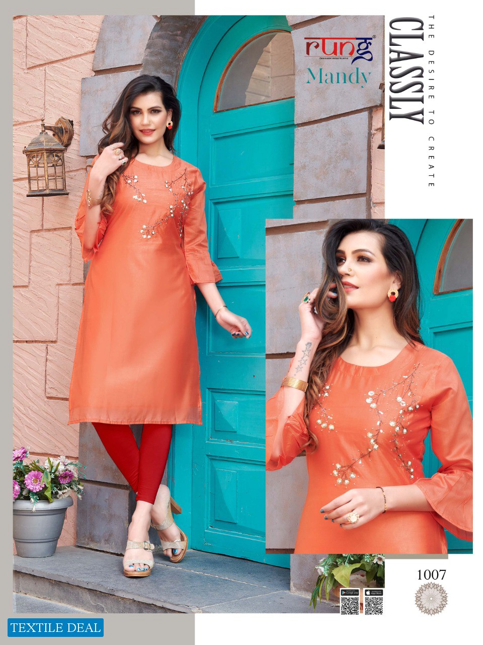 Rung Mandy Wholesale Hand Work Kurtis Catalog