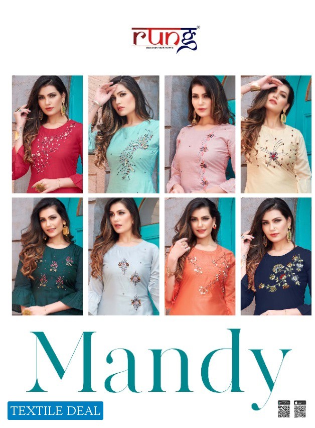 Rung Mandy Wholesale Hand Work Kurtis Catalog