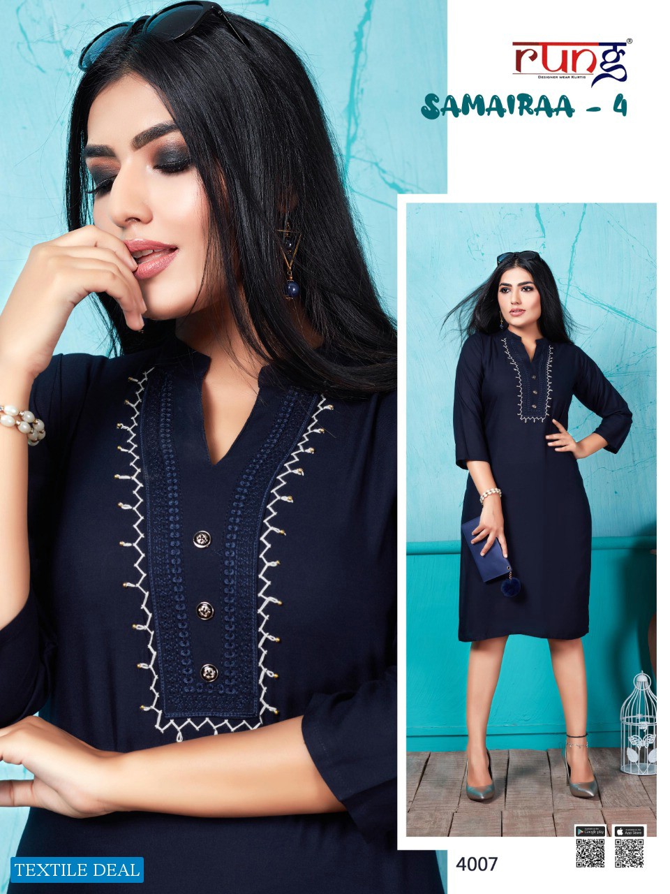 Rung Samairaa Vol-4 Wholesale Full Stitched Long Kurtis