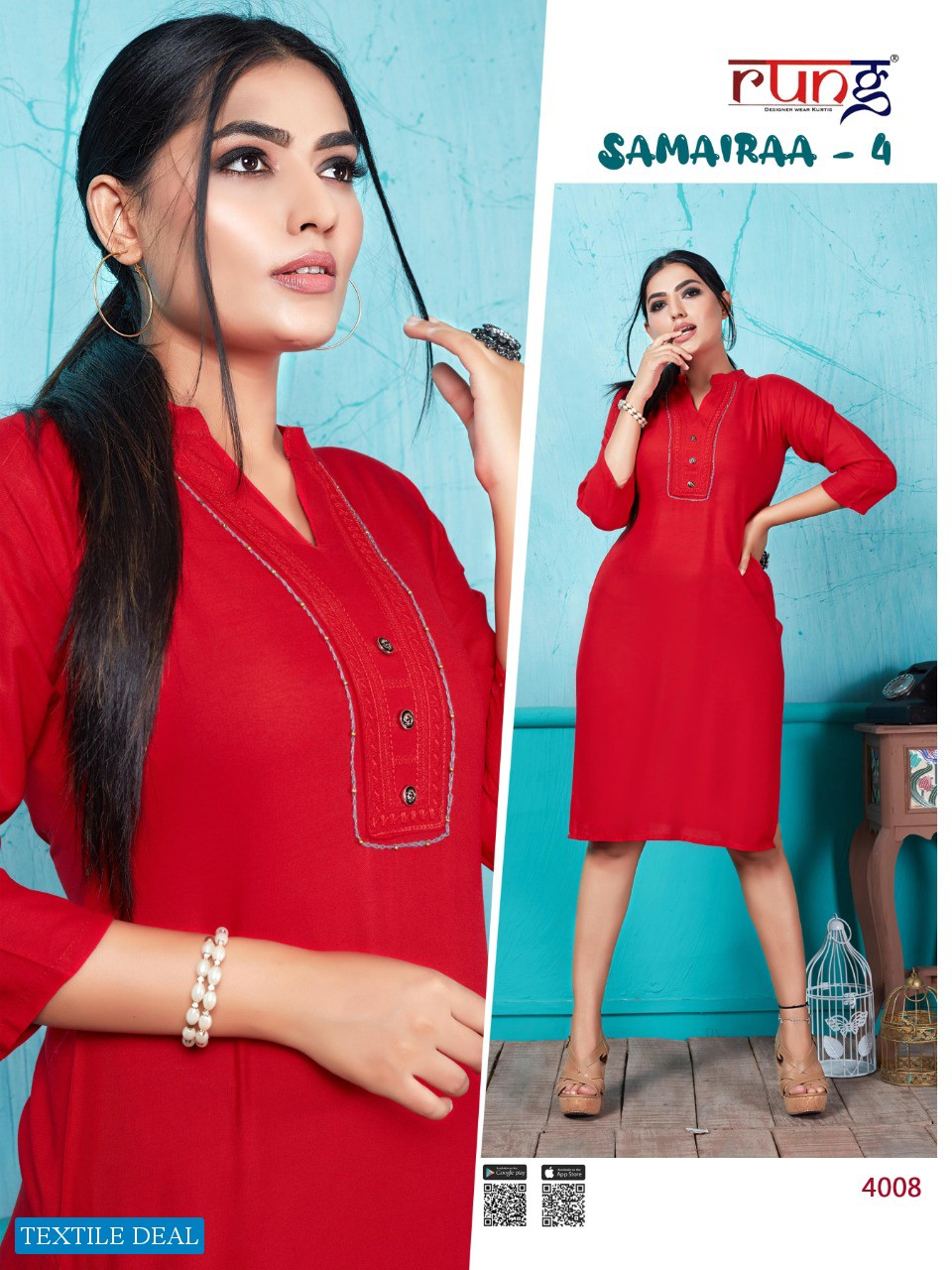 Rung Samairaa Vol-4 Wholesale Full Stitched Long Kurtis
