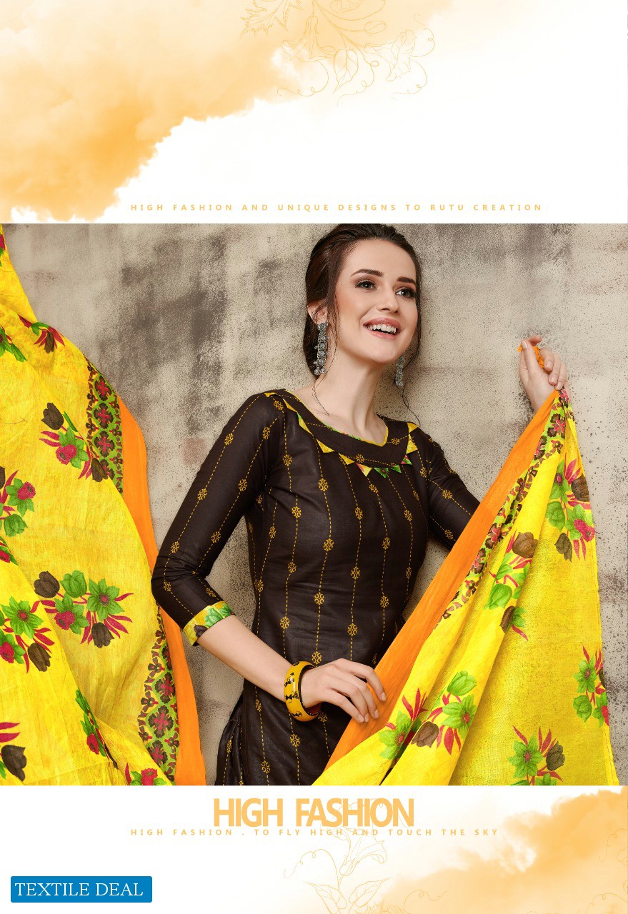 Rutu Bala wholesale Cotton Printed Patiyala Dress Material