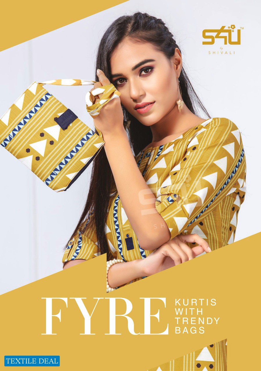 S4U BY SHIVALI PRESENT FYRE VOL 1 FANCY SUPER COMFORTABLE KURTI WITH MATCHING BAG WHOLESALER