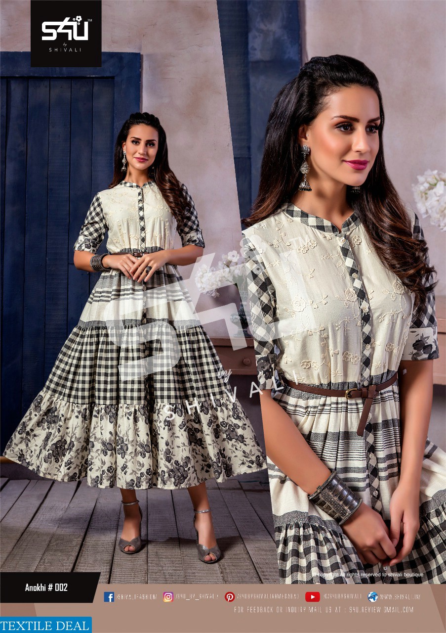 S4U LAUNCH ANOKHI WESTERN DESIGNER INDIAN KURTIS GOWN STYLE WHOLESALER
