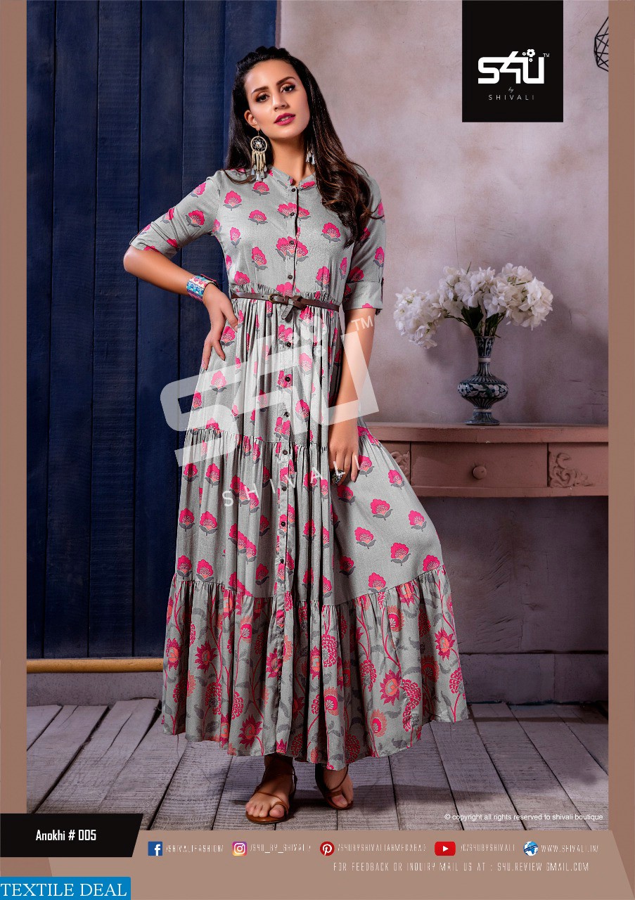 S4U LAUNCH ANOKHI WESTERN DESIGNER INDIAN KURTIS GOWN STYLE WHOLESALER