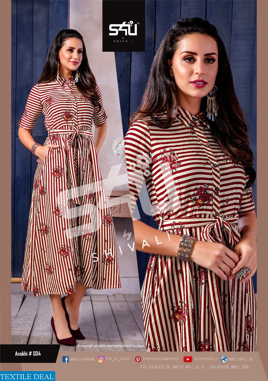 S4U LAUNCH ANOKHI WESTERN DESIGNER INDIAN KURTIS GOWN STYLE WHOLESALER