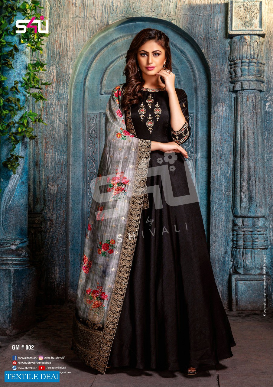 S4U PRESENT GLAMOUR EXCLUSIVE SILK LONG GOWN WITH BANARASI DOLA DUPATTA SHIVALI S4U