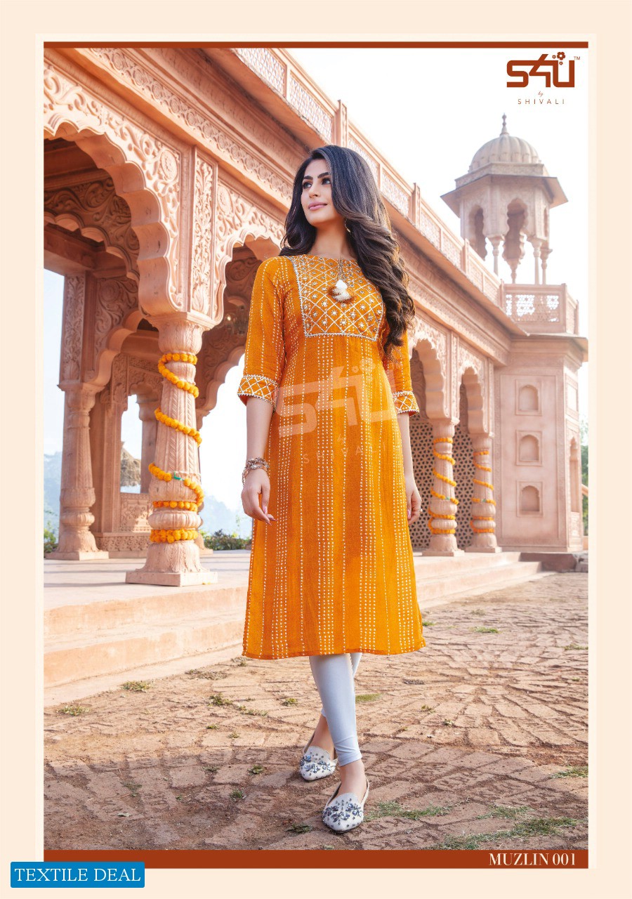 S4u Muzlin Wholesale Shopping Full Stitched Kurtis Collection