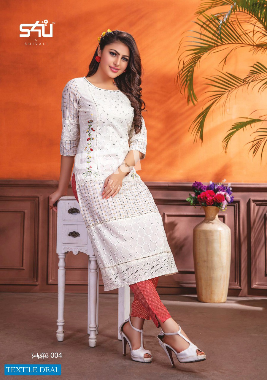 S4u Schiffli Wholesale Shopping Long Designer Kurtis