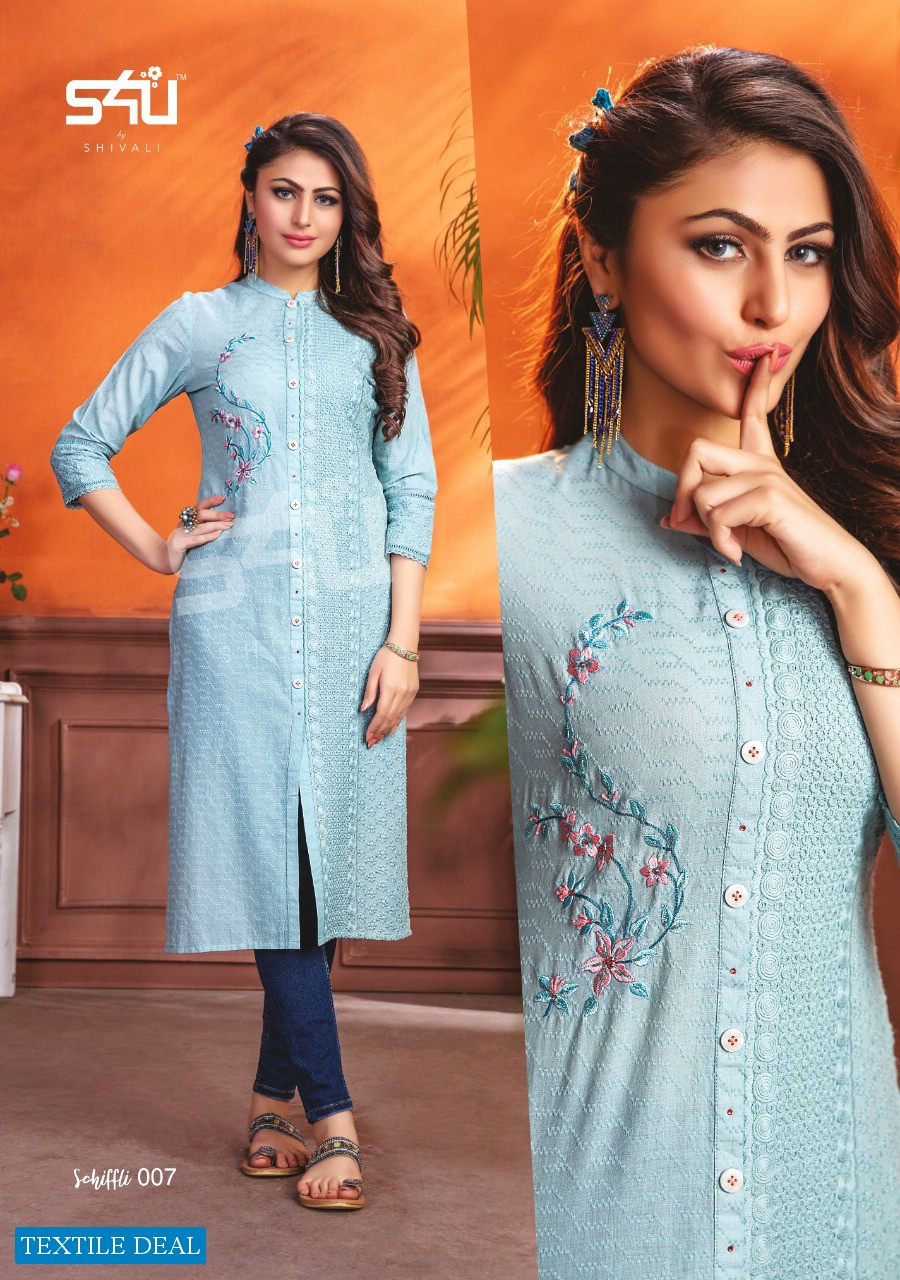 S4u Schiffli Wholesale Shopping Long Designer Kurtis