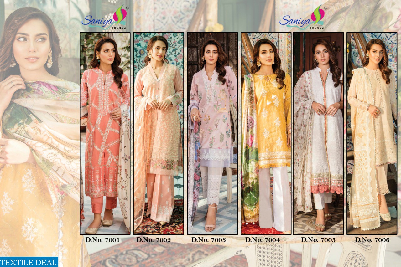 SAANIYA TRENDZ QALAMKAR VOL 4 CAMBRIC COTTON PRINTED PAKISTANI SUIT CONCEPT