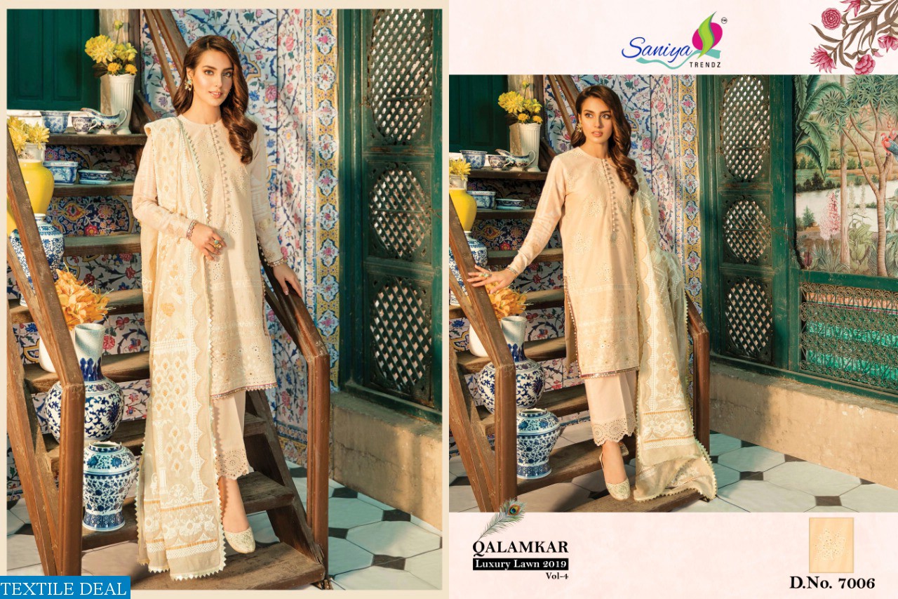 SAANIYA TRENDZ QALAMKAR VOL 4 CAMBRIC COTTON PRINTED PAKISTANI SUIT CONCEPT