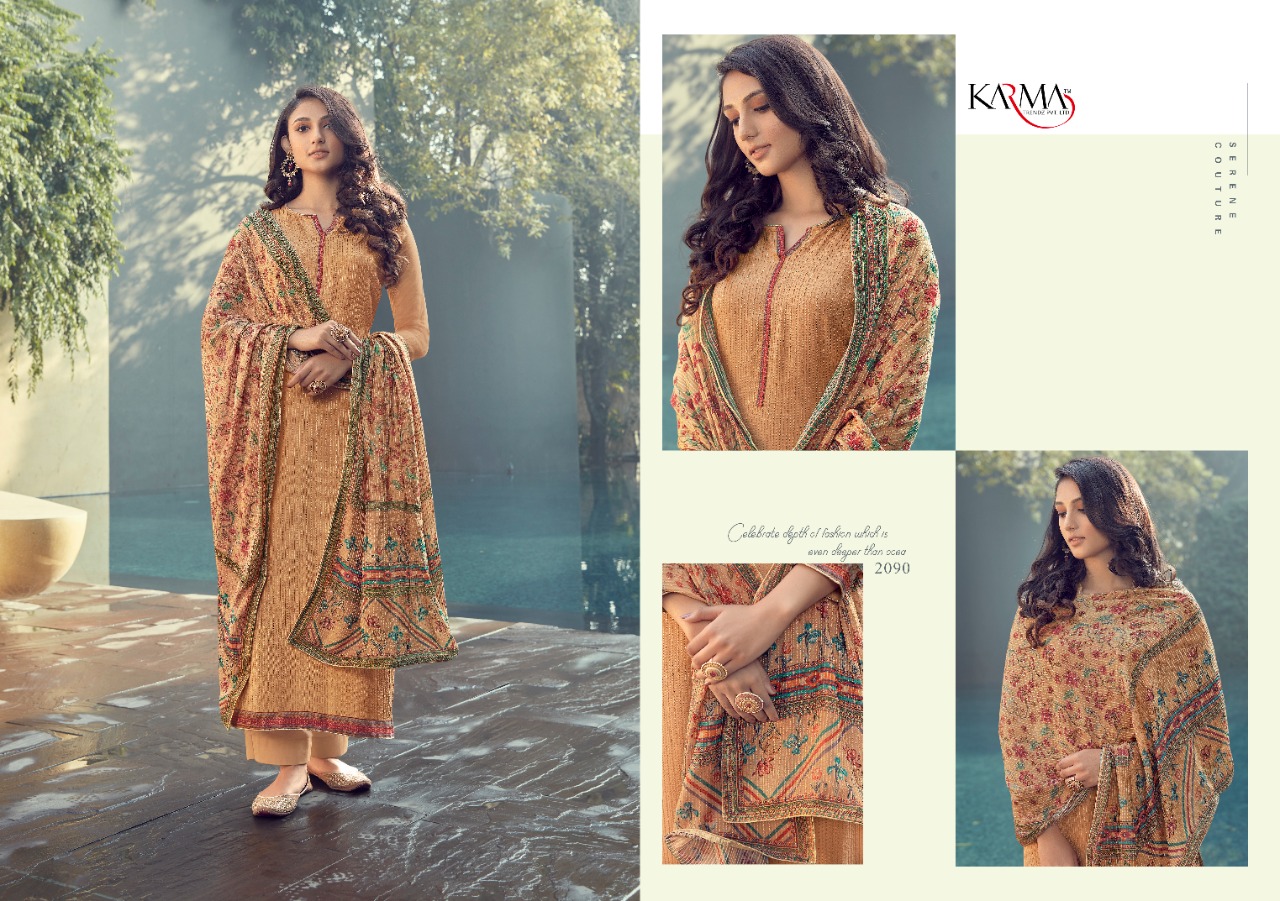 SABAH VOL 3 BY KARMA 2088-2094 SERIES MUSLIN EMBROIDERY SUITS WHOLESALER
