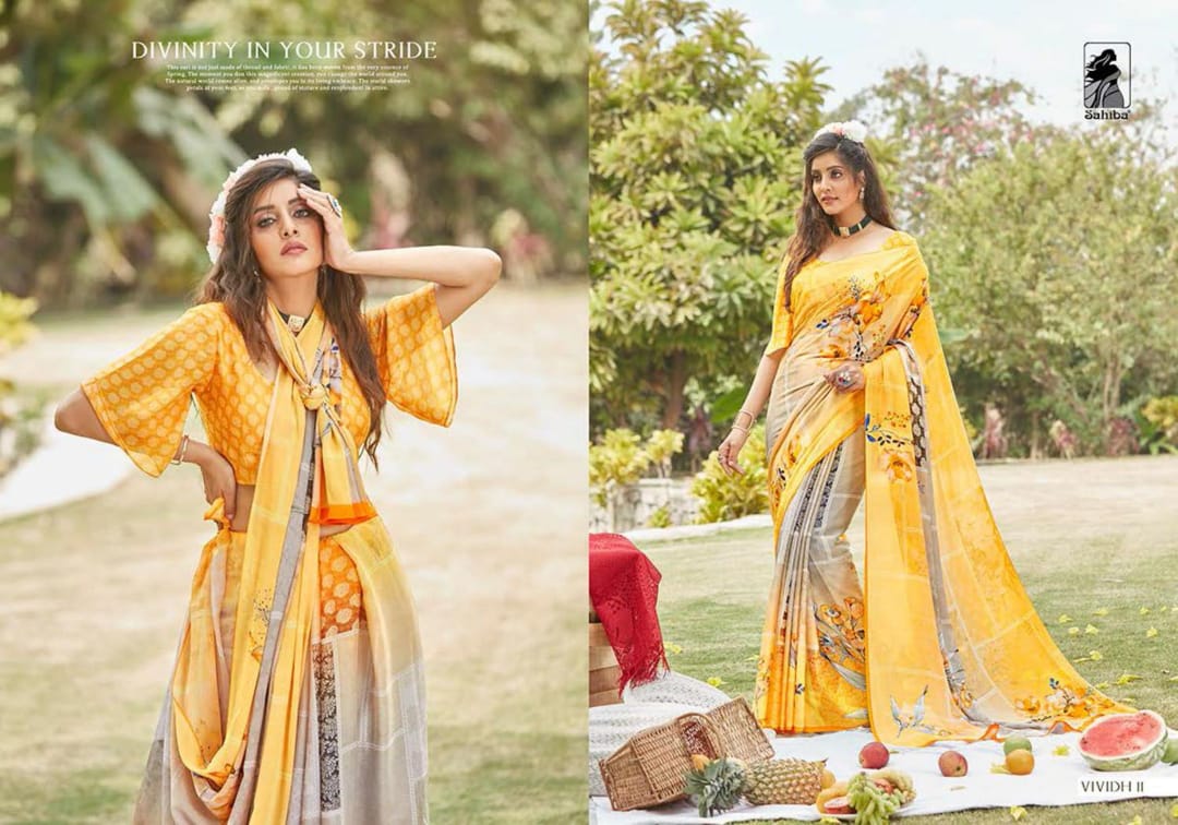 SAHIBA  VIVIDH  PRINTED  Formal Indian Sarees