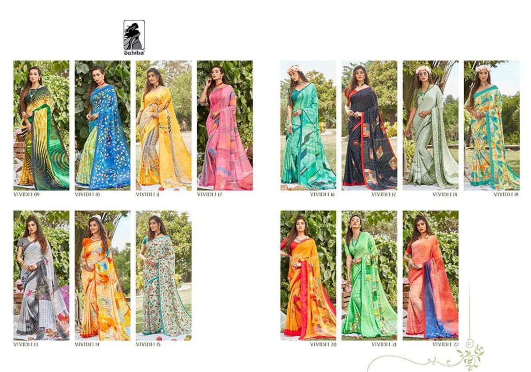 SAHIBA  VIVIDH  PRINTED  Formal Indian Sarees