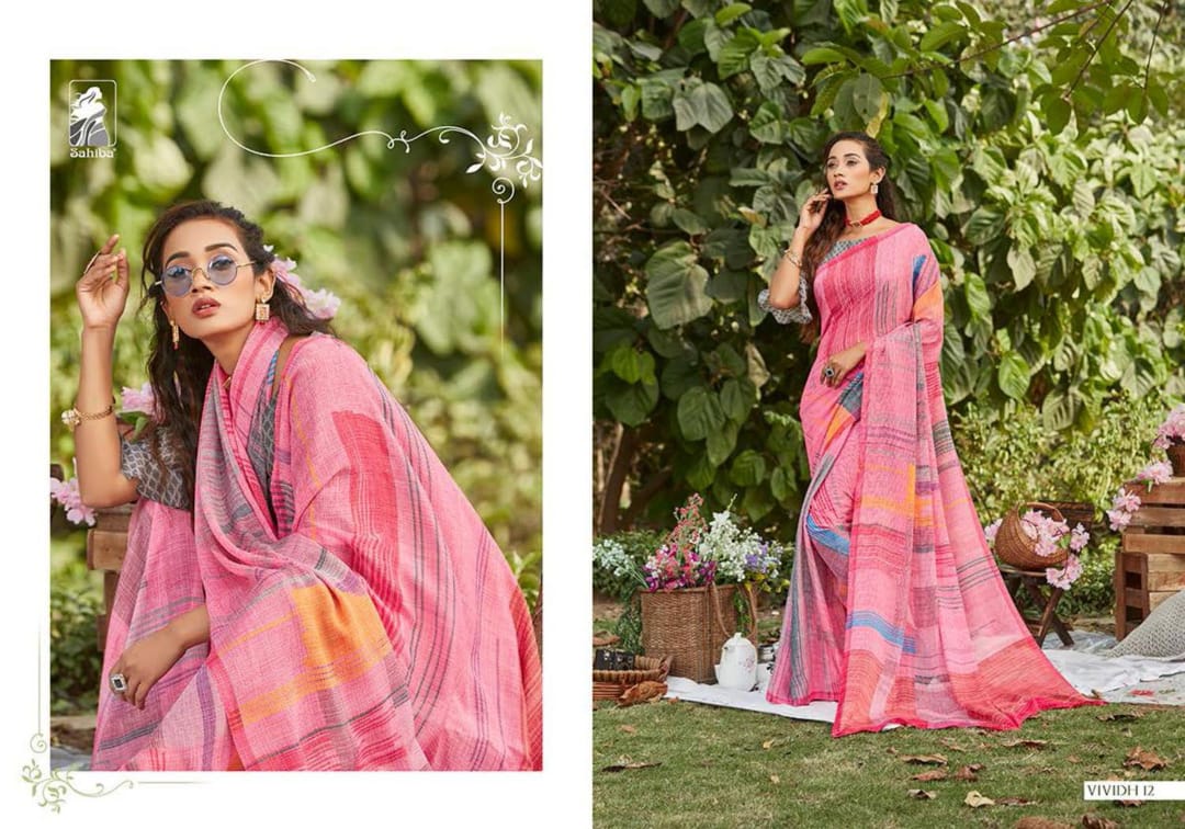 SAHIBA  VIVIDH  PRINTED  Formal Indian Sarees