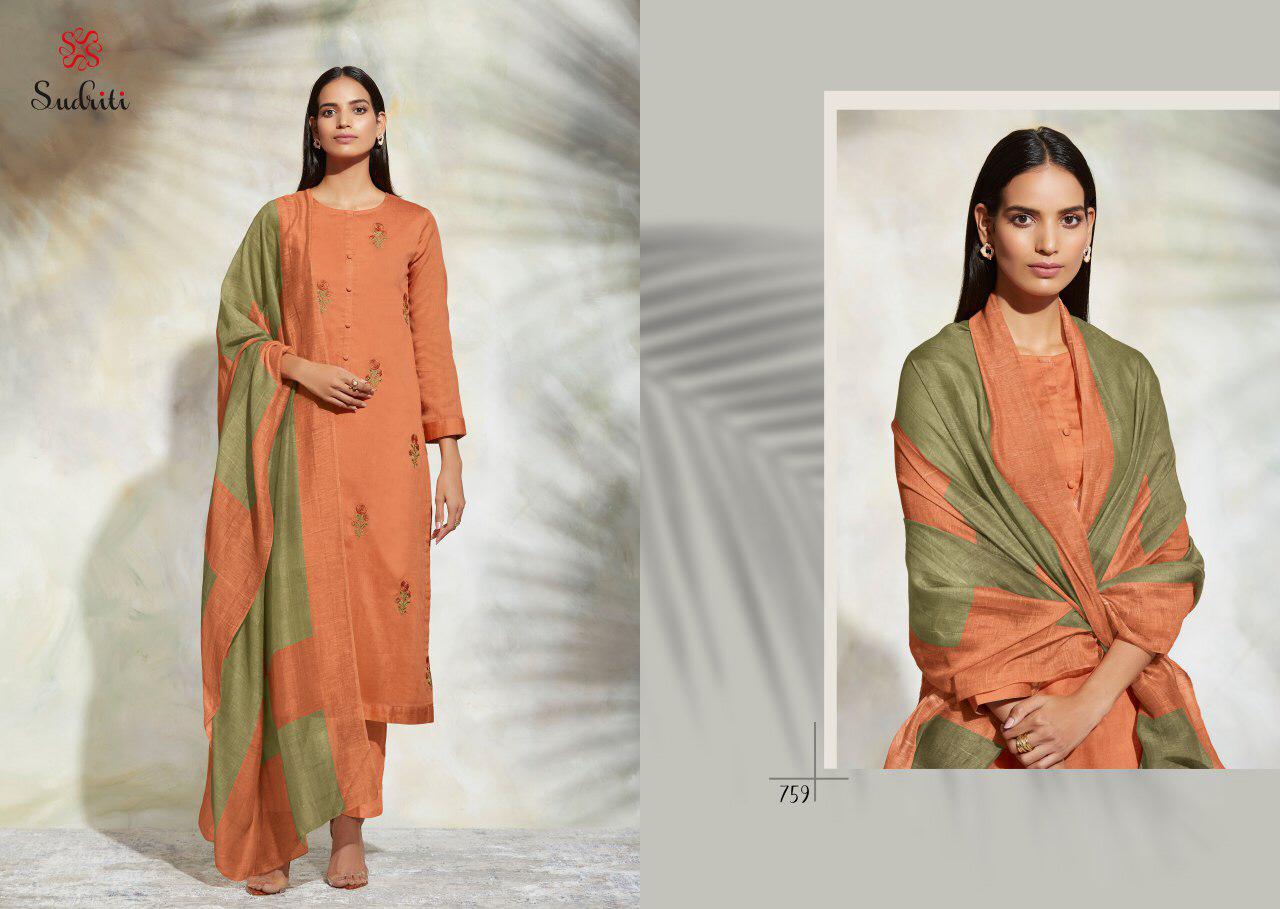 SAHIBA SUDRITI PRESENT GULRANG COTTON SATIN DIGITAL PRINT WITH EMBROIDERY SUIT EXPORTER