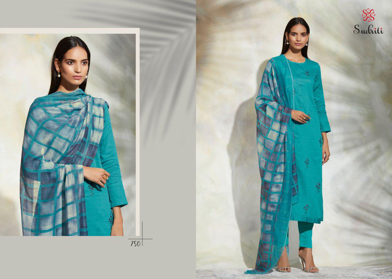 SAHIBA SUDRITI PRESENT GULRANG COTTON SATIN DIGITAL PRINT WITH EMBROIDERY SUIT EXPORTER